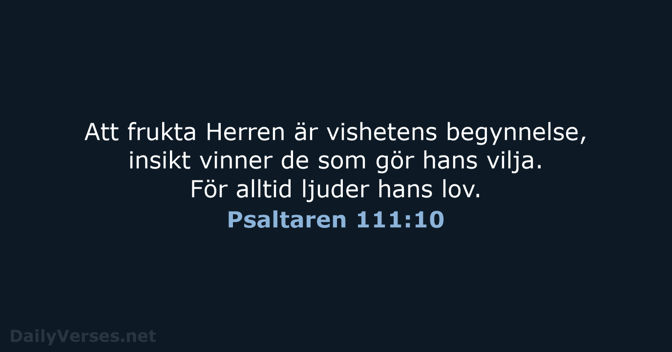 Psaltaren 111:10 - B2000