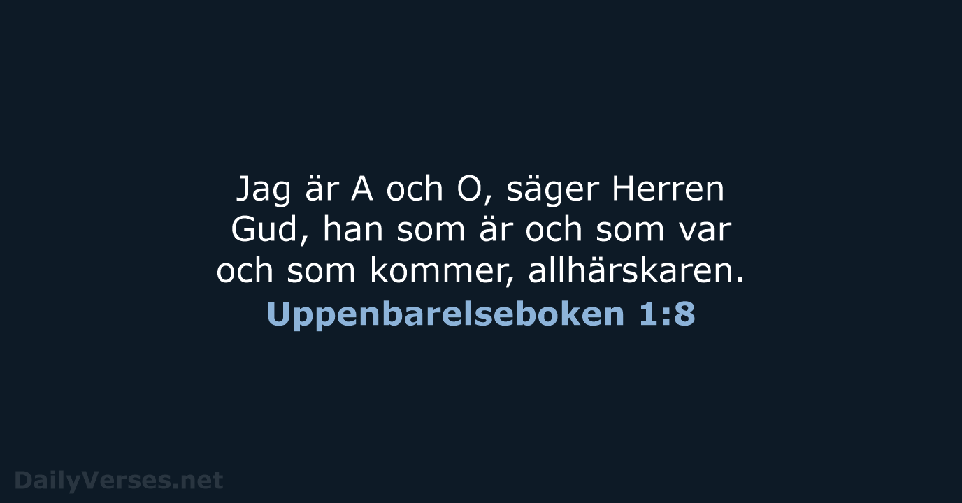 Uppenbarelseboken 1:8 - B2000