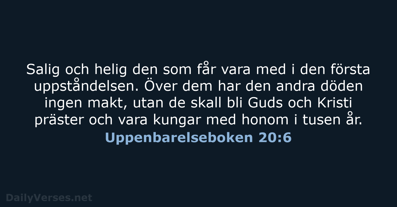 Uppenbarelseboken 20:6 - B2000