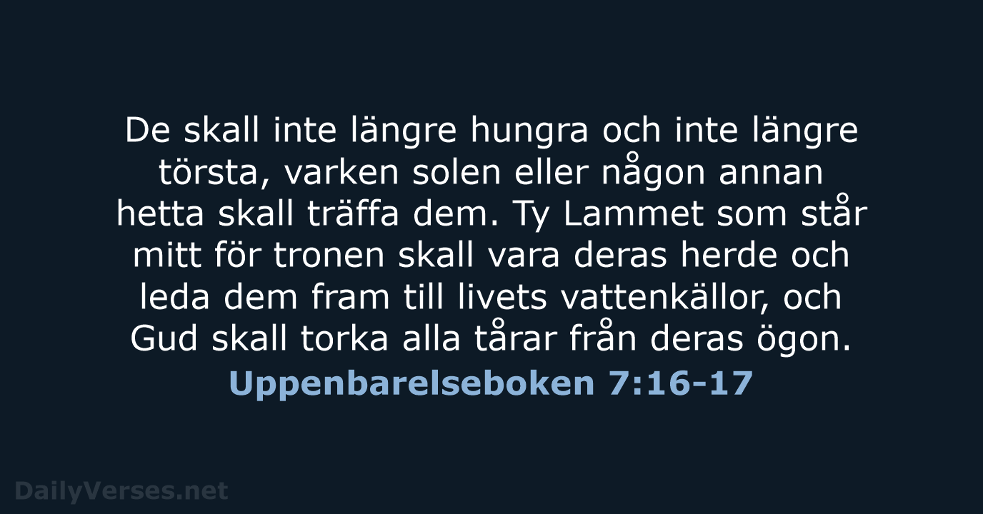 Uppenbarelseboken 7:16-17 - B2000