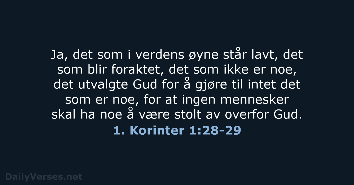 1. Korinter 1:28-29 - B2024