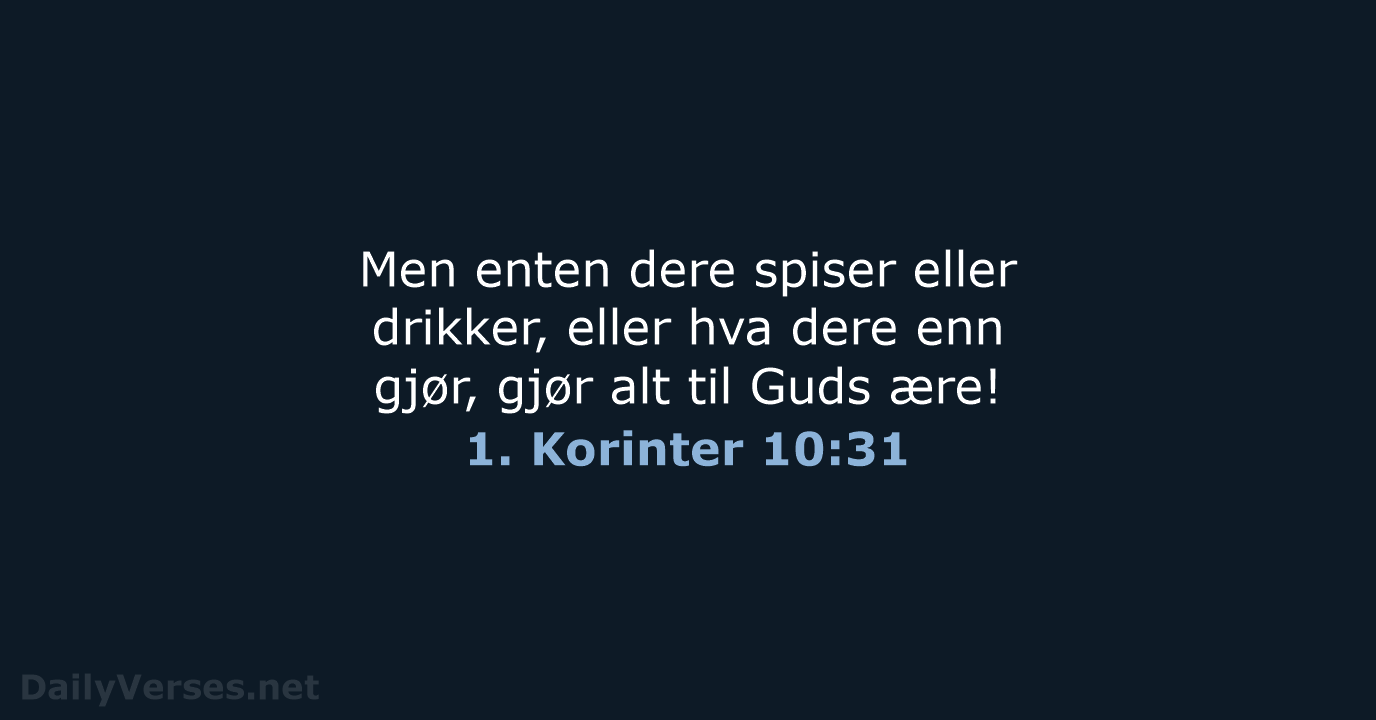 1. Korinter 10:31 - B2024