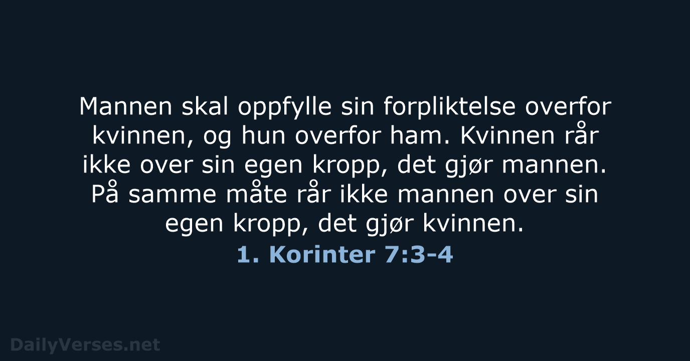1. Korinter 7:3-4 - B2024