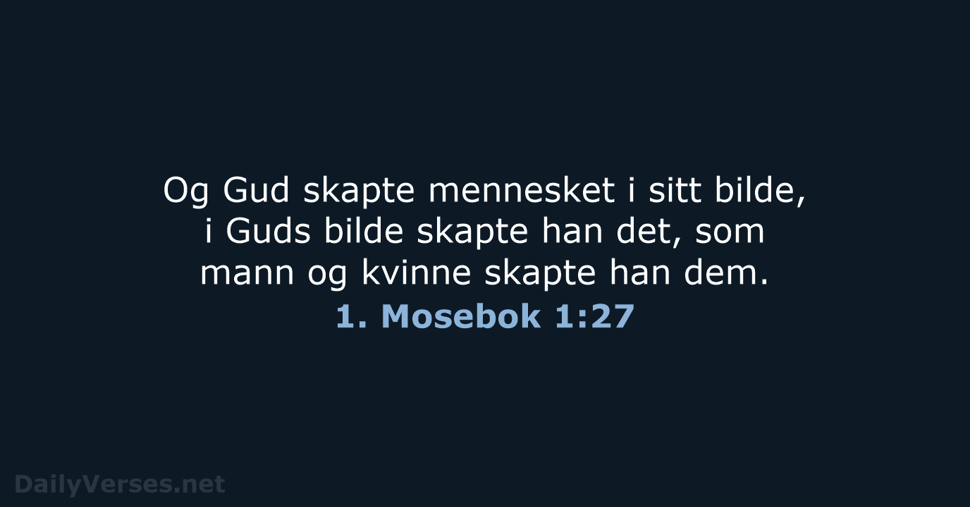 1. Mosebok 1:27 - B2024