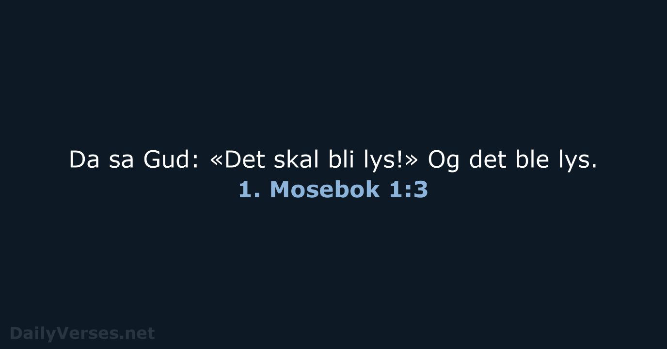 1. Mosebok 1:3 - B2024