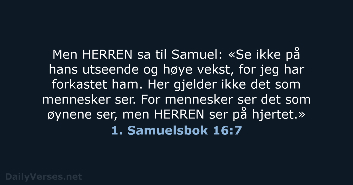 1. Samuelsbok 16:7 - B2024