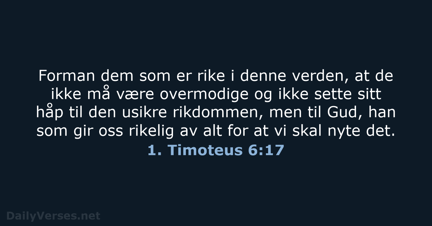 1. Timoteus 6:17 - B2024