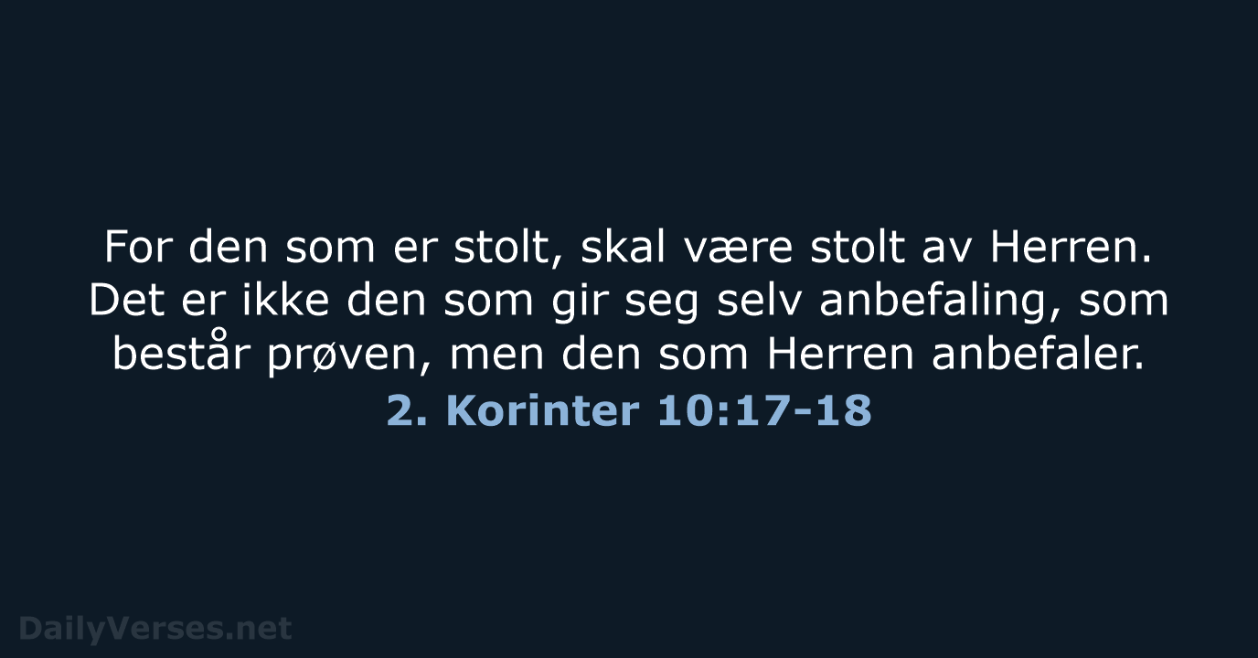 2. Korinter 10:17-18 - B2024