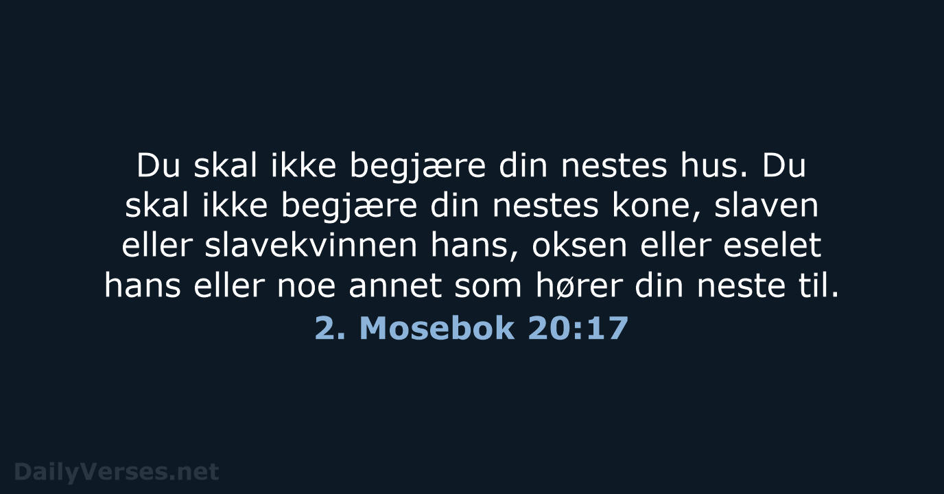2. Mosebok 20:17 - B2024