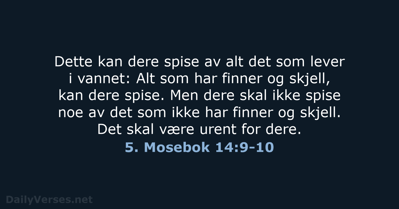 5. Mosebok 14:9-10 - B2024