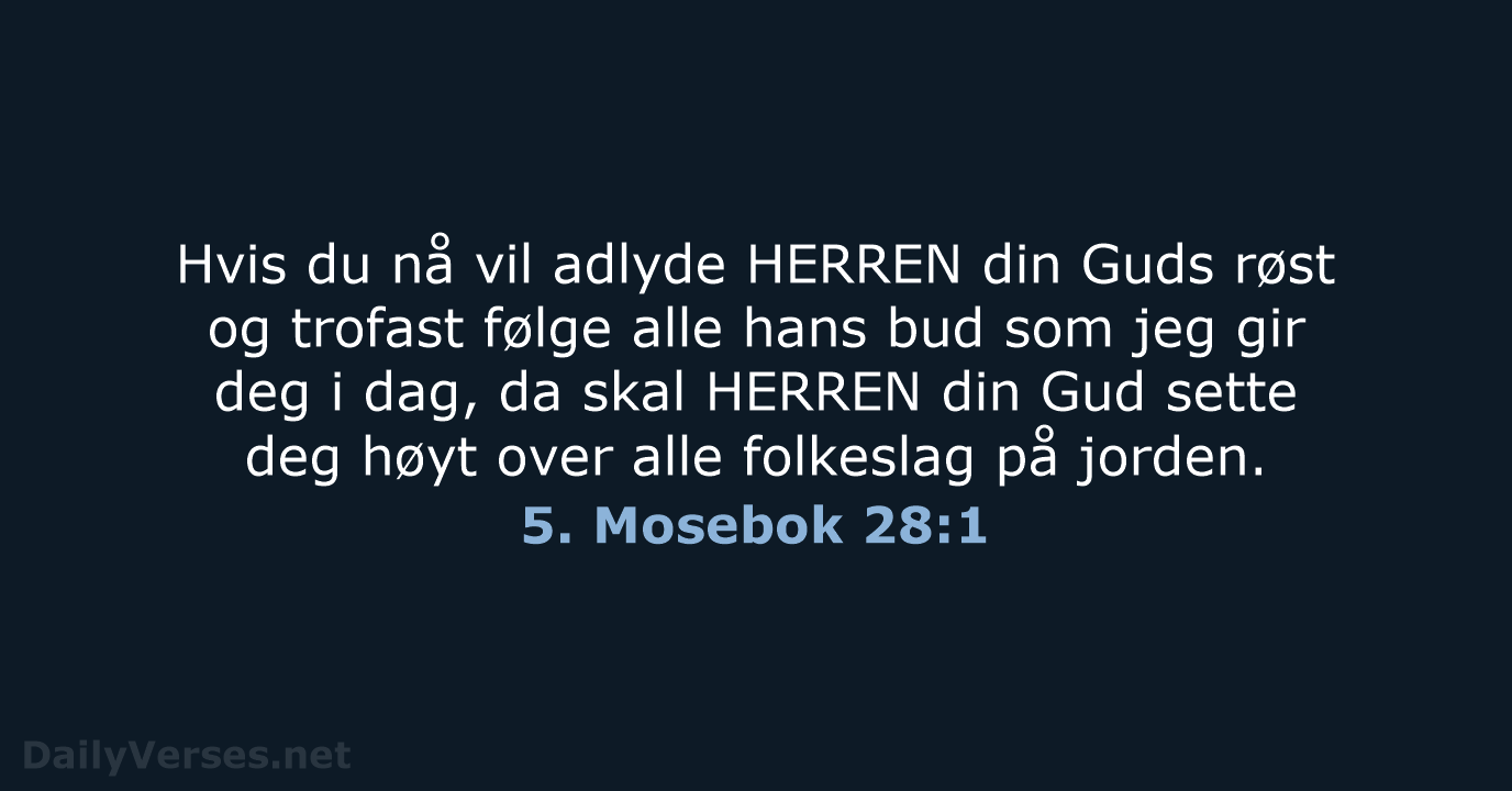 5. Mosebok 28:1 - B2024