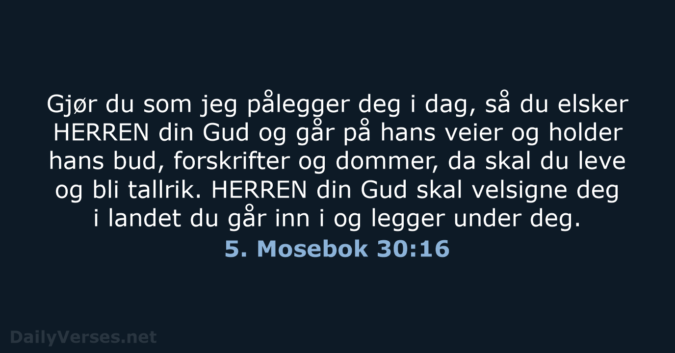 5. Mosebok 30:16 - B2024
