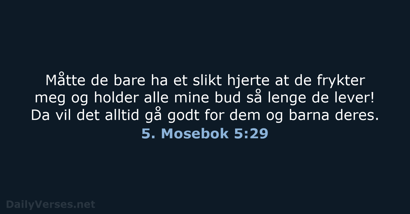 5. Mosebok 5:29 - B2024