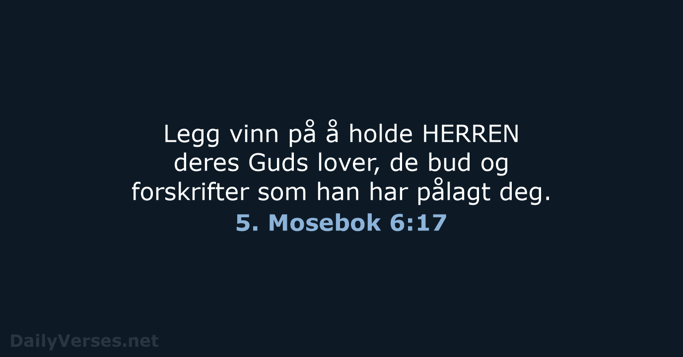 5. Mosebok 6:17 - B2024