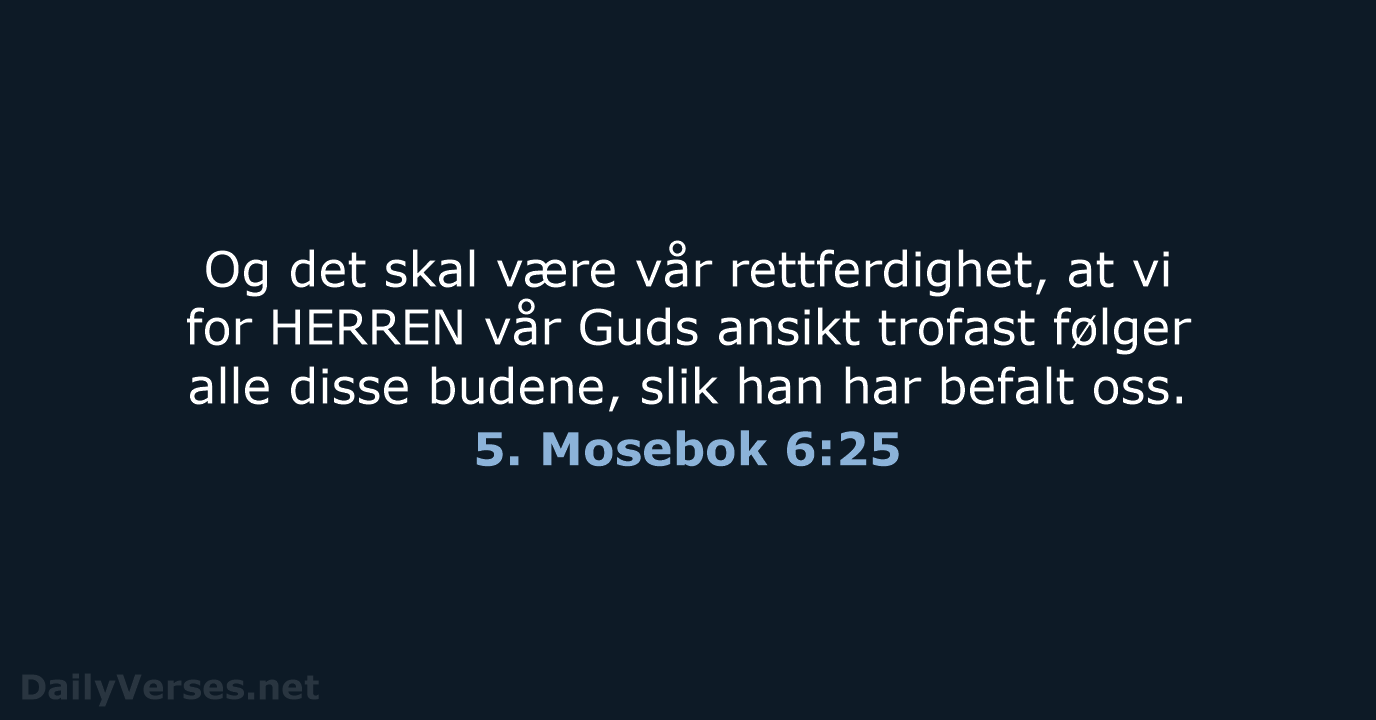5. Mosebok 6:25 - B2024