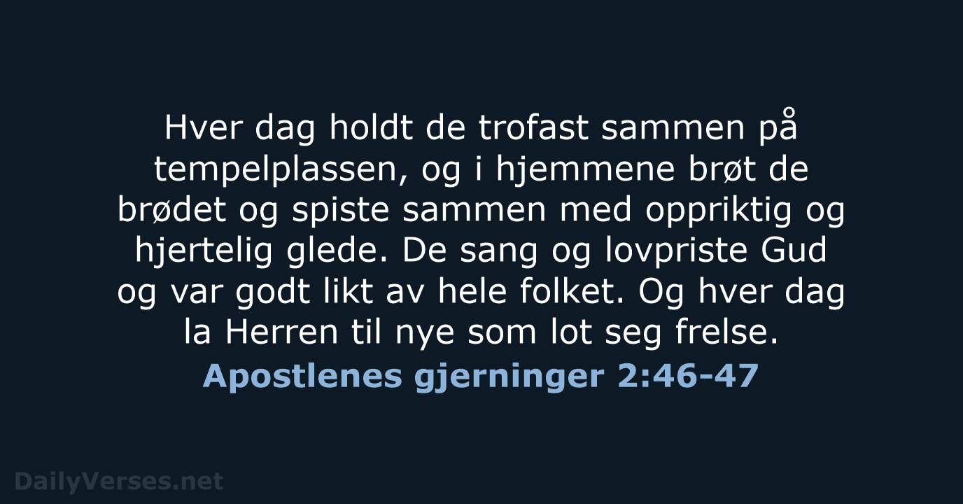 Apostlenes gjerninger 2:46-47 - B2024