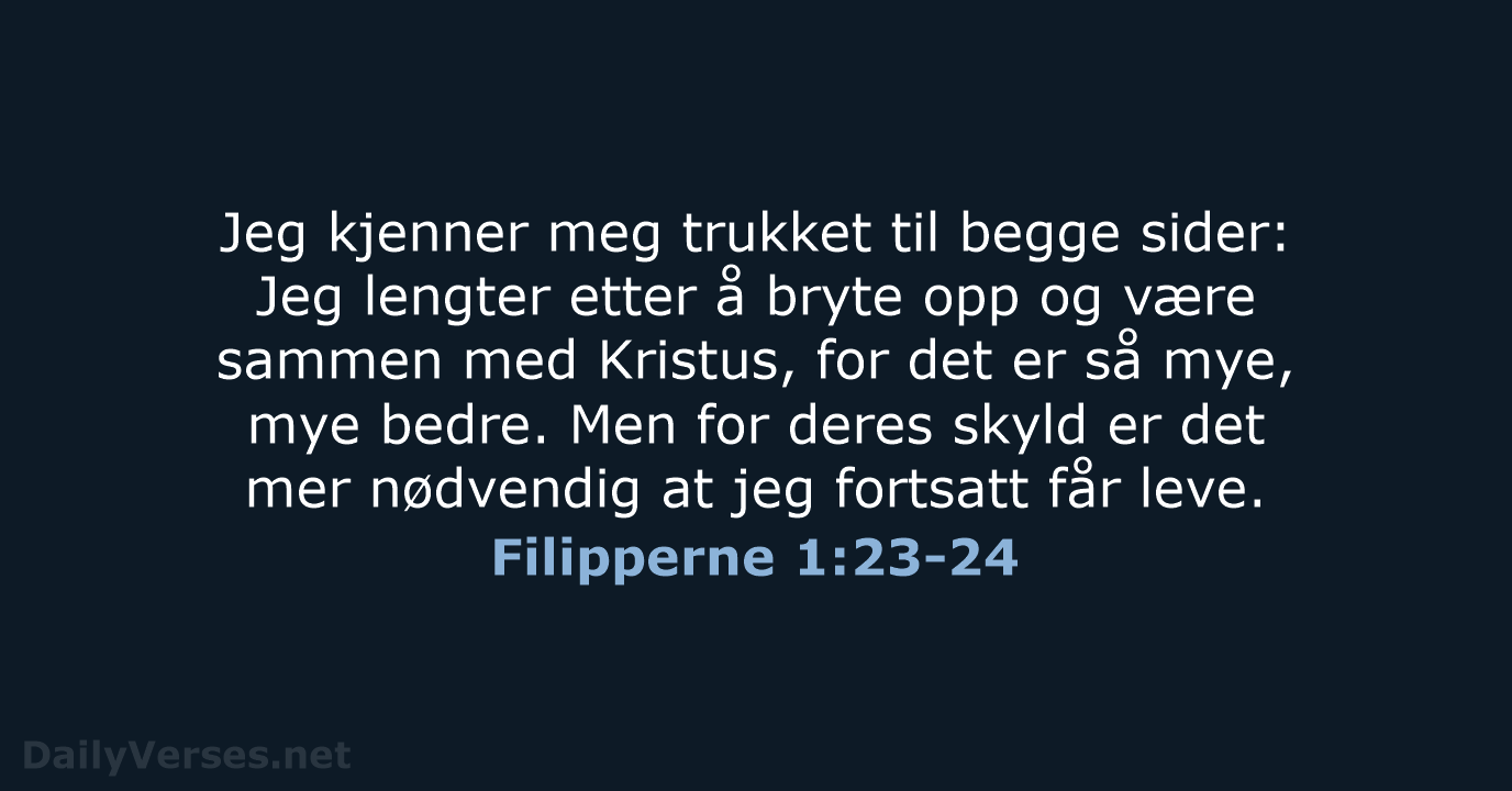 Filipperne 1:23-24 - B2024