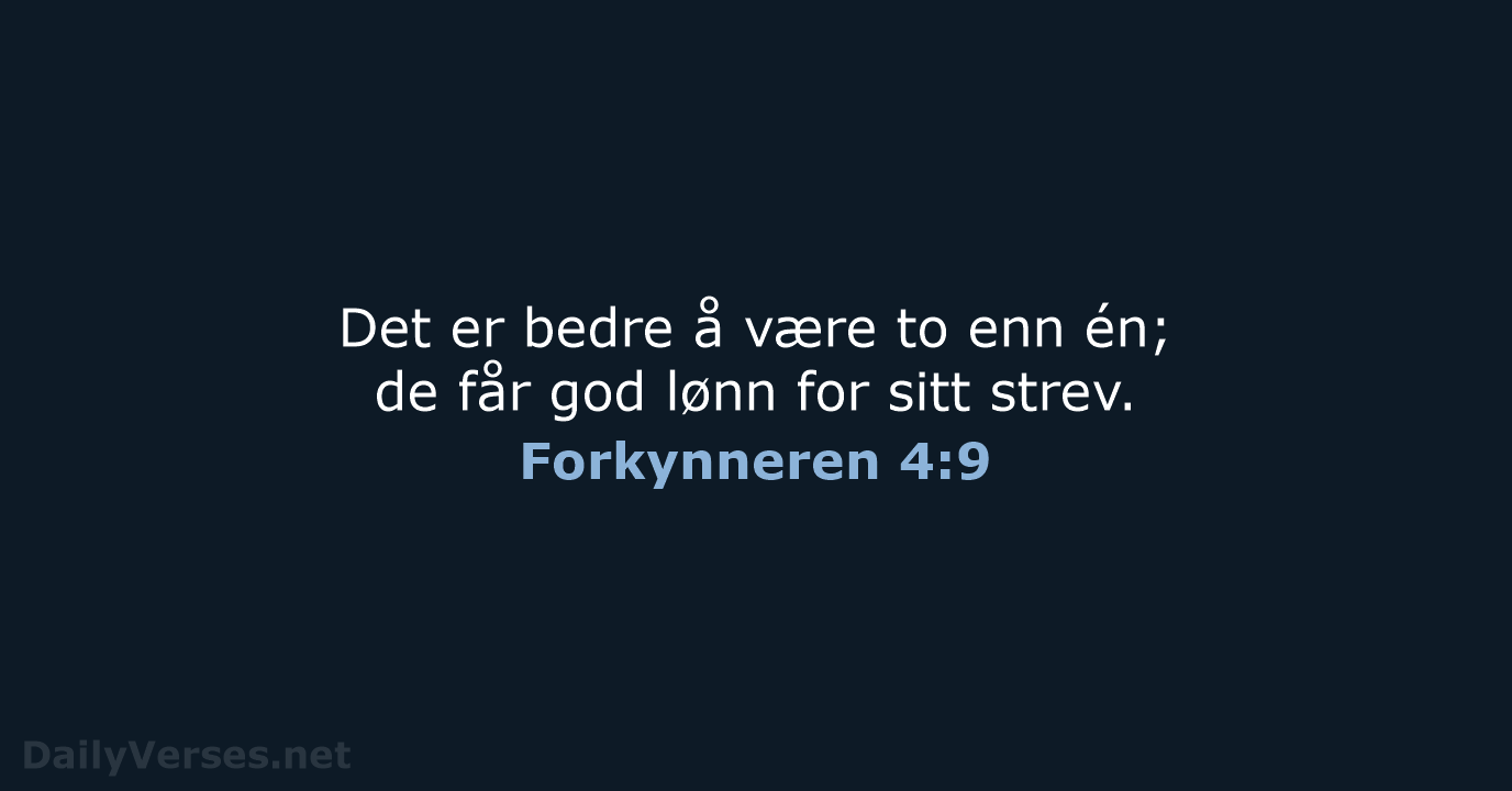 Forkynneren 4:9 - B2024