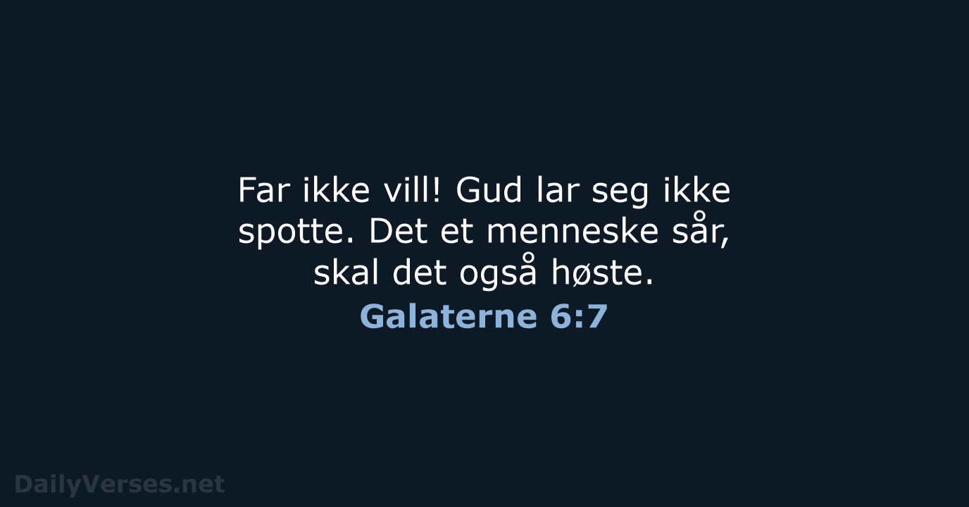 Galaterne 6:7 - B2024