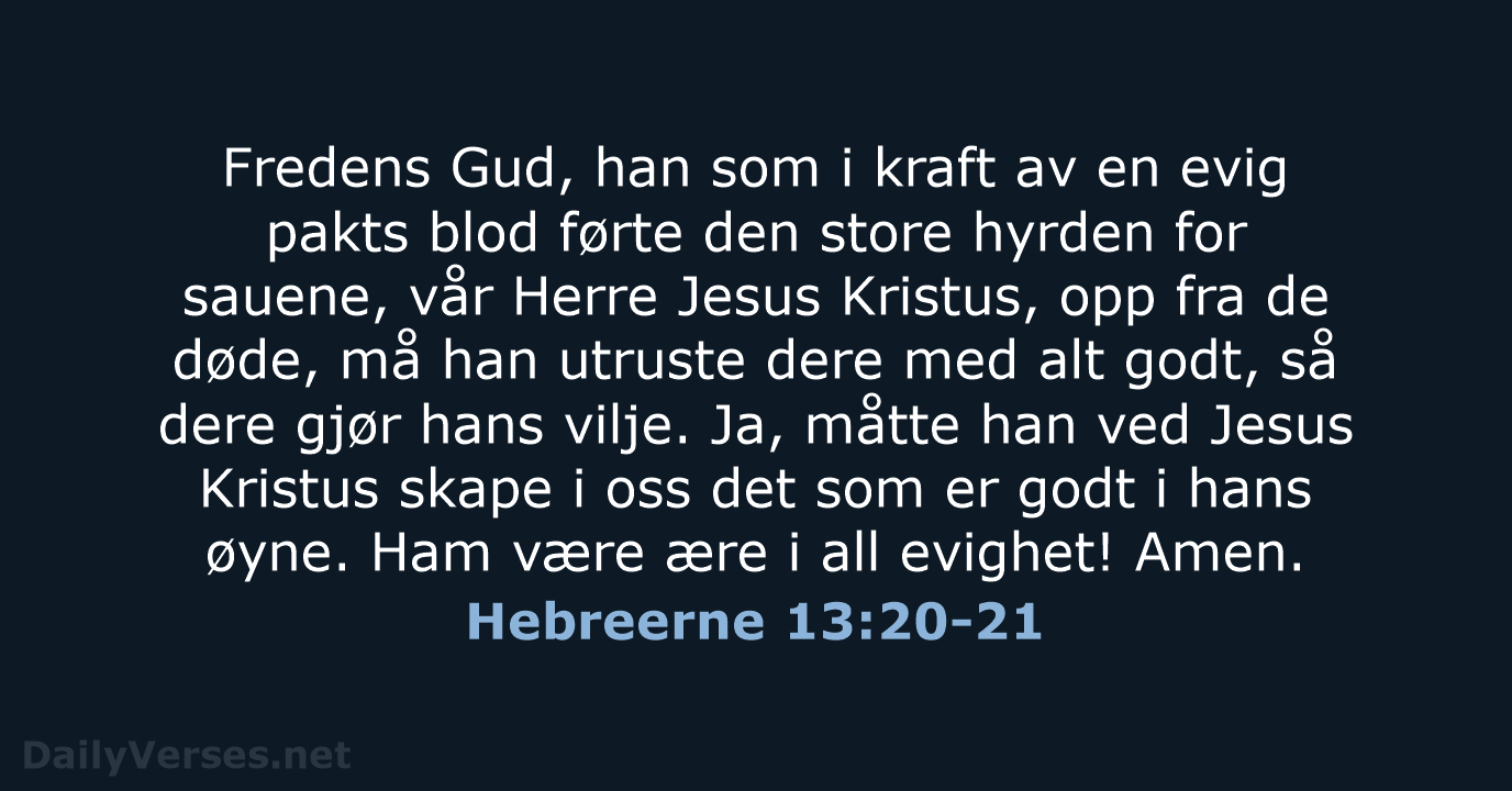 Hebreerne 13:20-21 - B2024