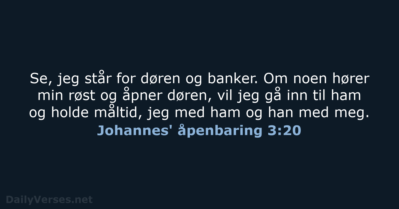Johannes' åpenbaring 3:20 - B2024