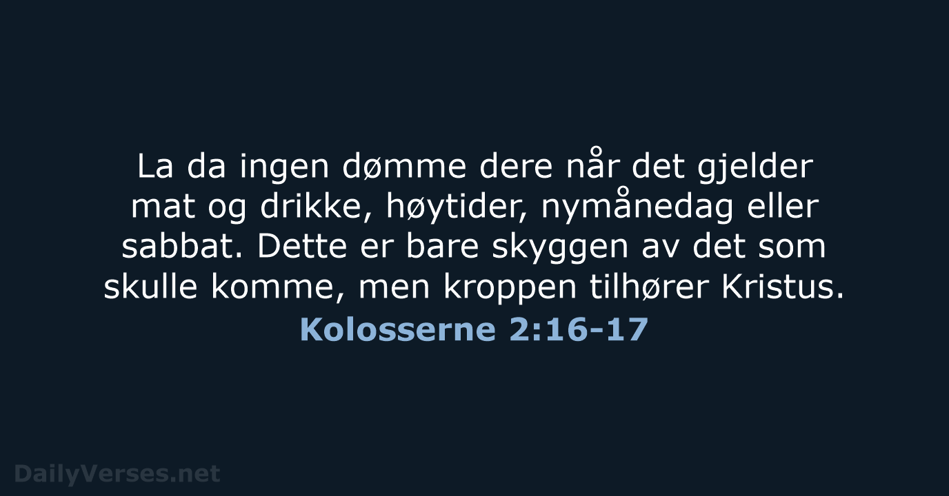 Kolosserne 2:16-17 - B2024
