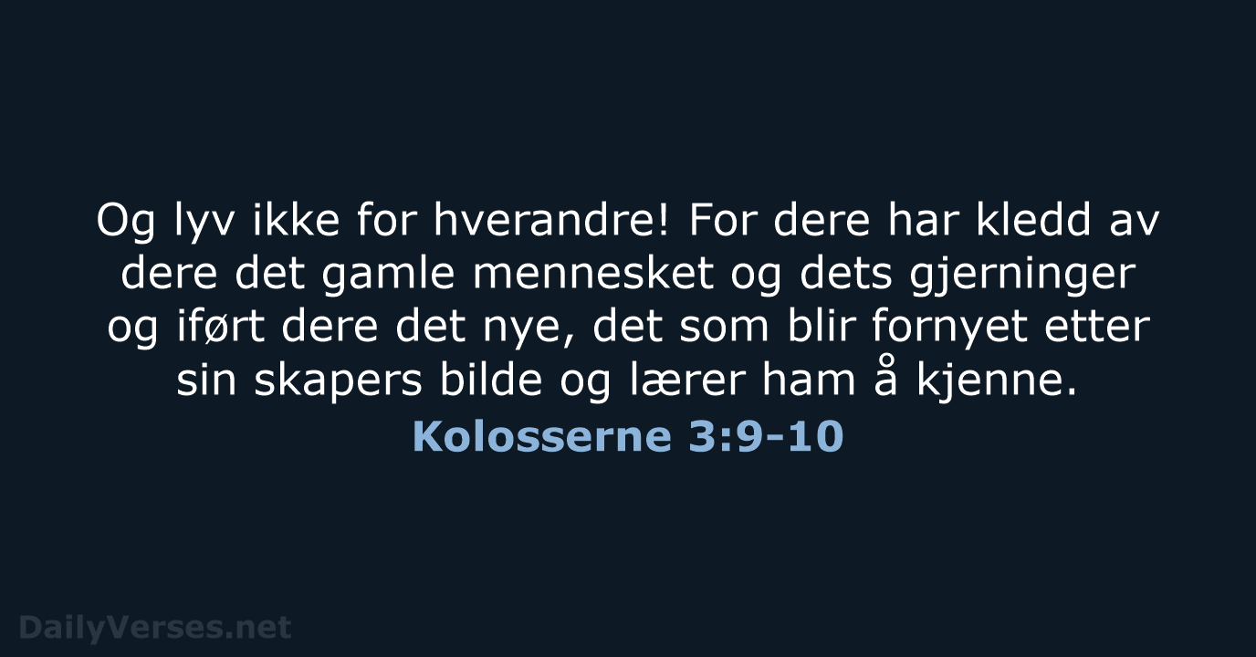 Kolosserne 3:9-10 - B2024