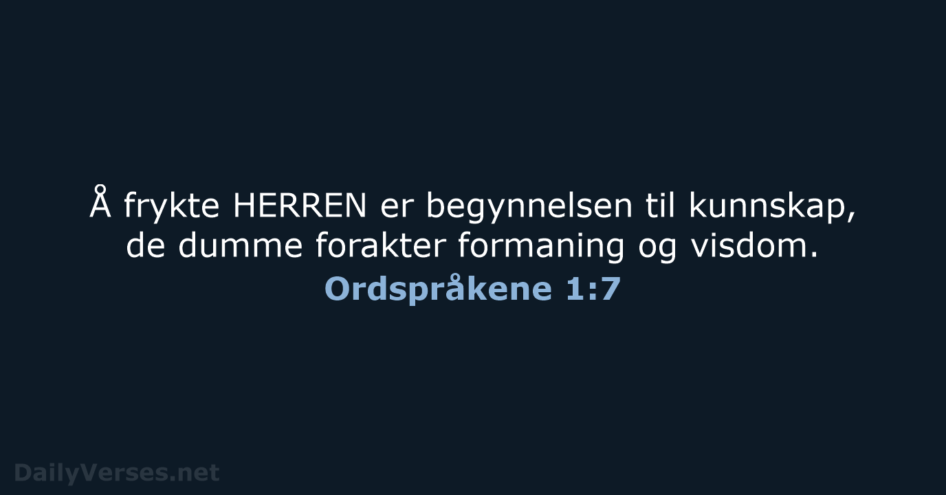 Ordspråkene 1:7 - B2024