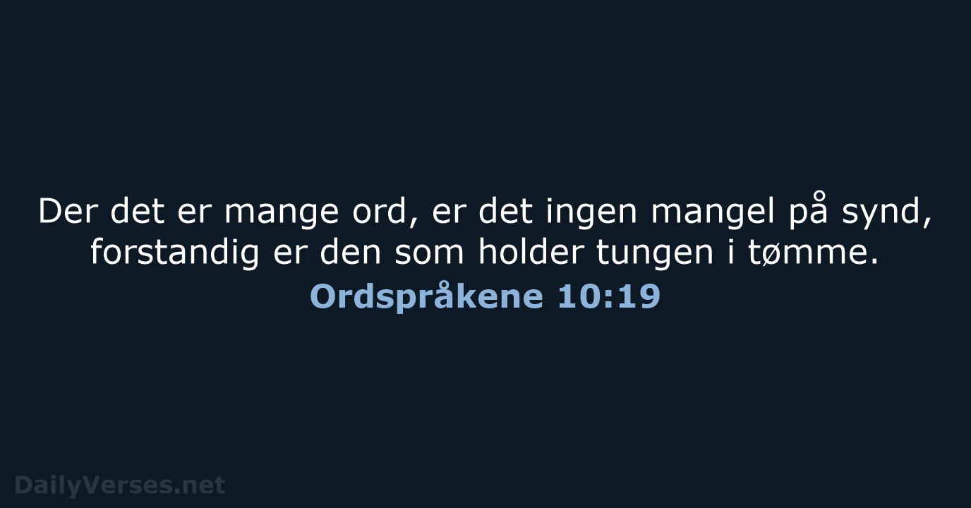 Ordspråkene 10:19 - B2024
