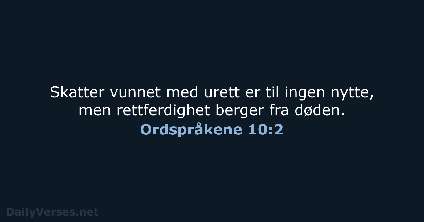 Ordspråkene 10:2 - B2024