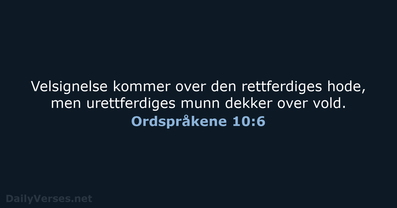 Ordspråkene 10:6 - B2024