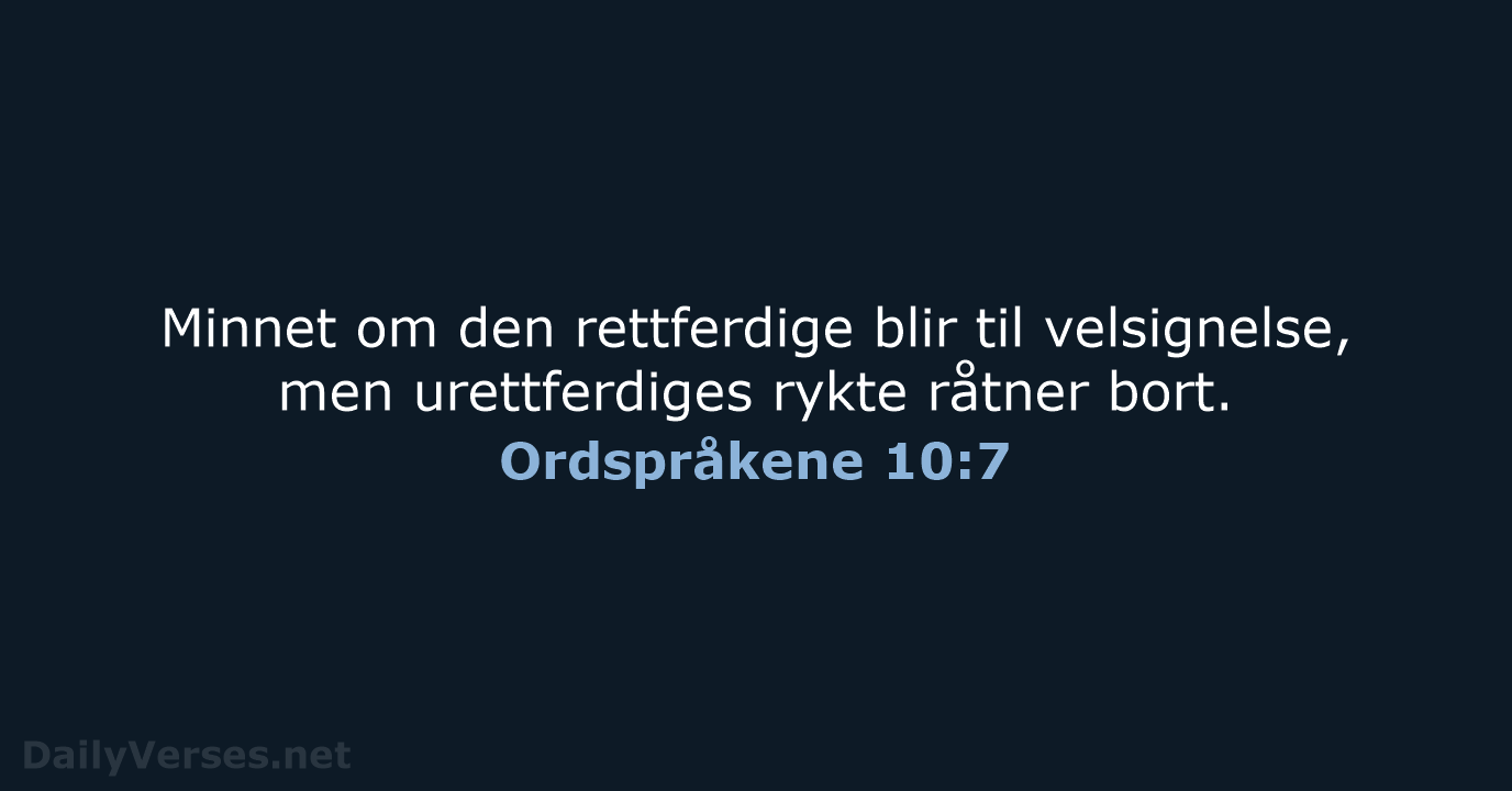 Ordspråkene 10:7 - B2024