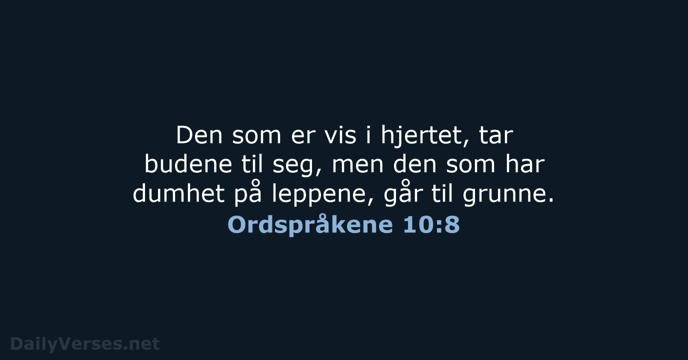 Ordspråkene 10:8 - B2024