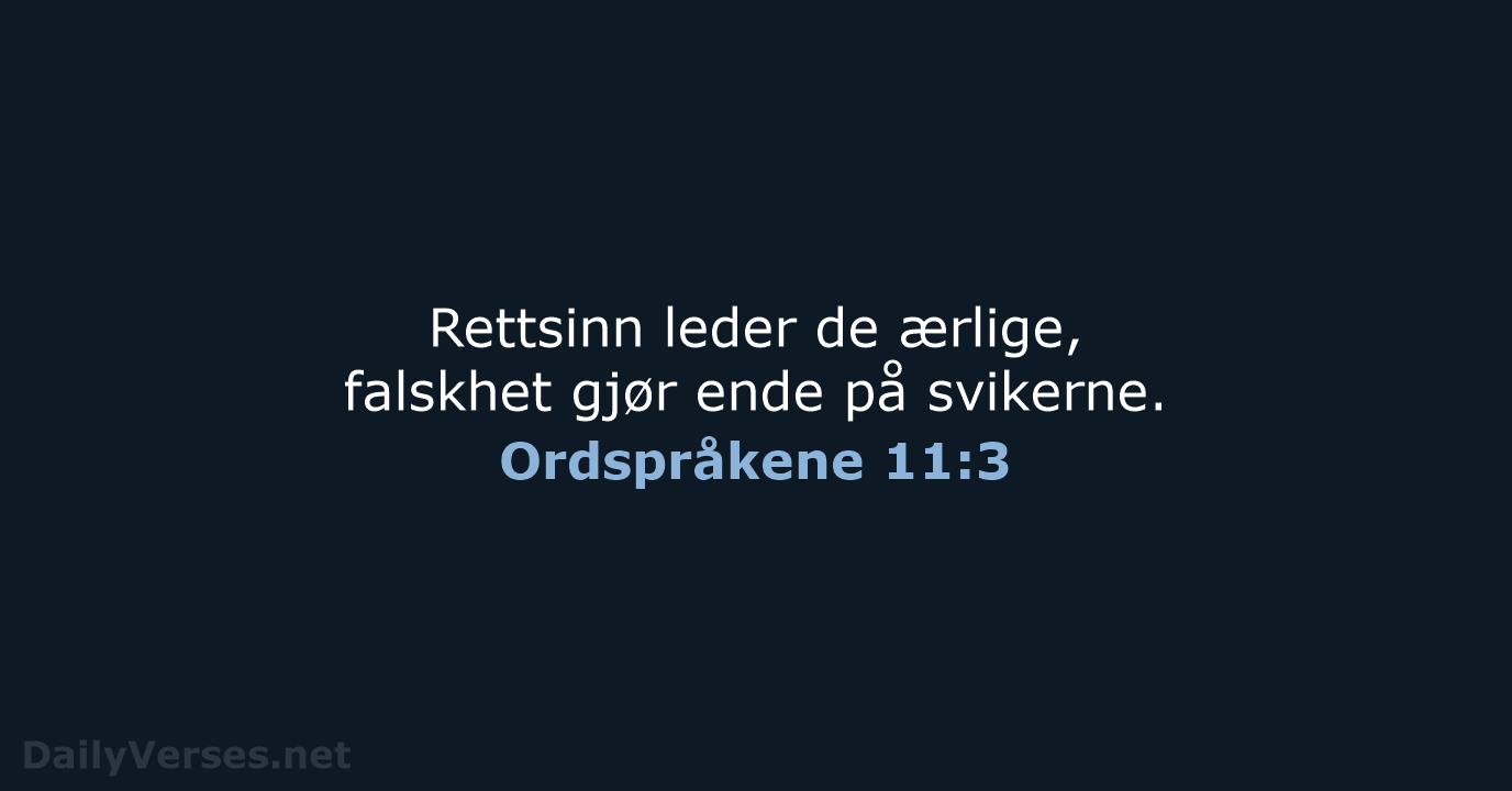 Ordspråkene 11:3 - B2024