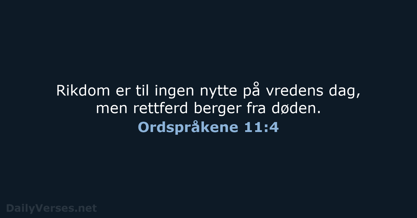 Ordspråkene 11:4 - B2024