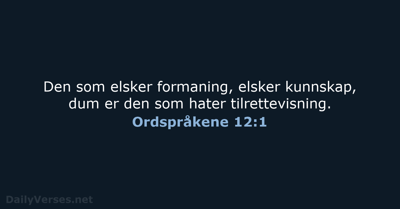 Ordspråkene 12:1 - B2024