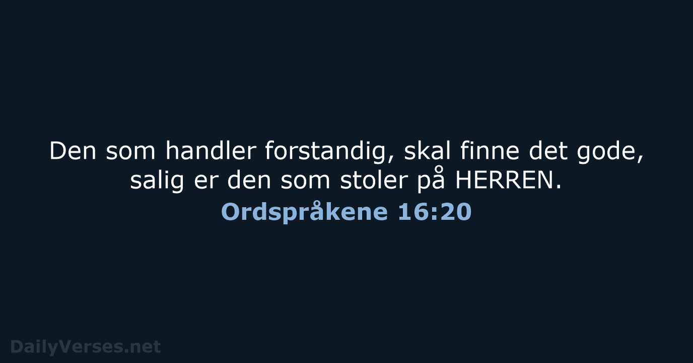 Ordspråkene 16:20 - B2024