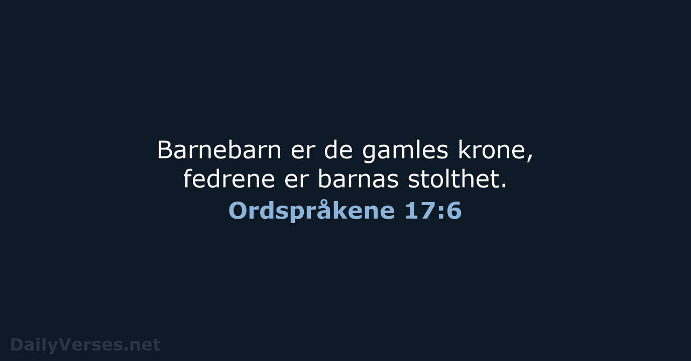 Ordspråkene 17:6 - B2024