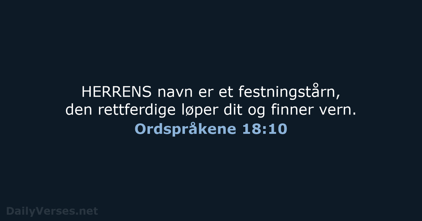 Ordspråkene 18:10 - B2024