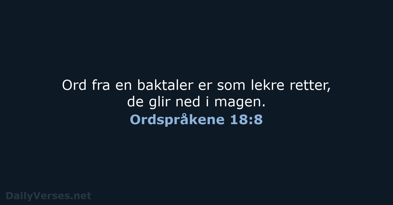 Ordspråkene 18:8 - B2024