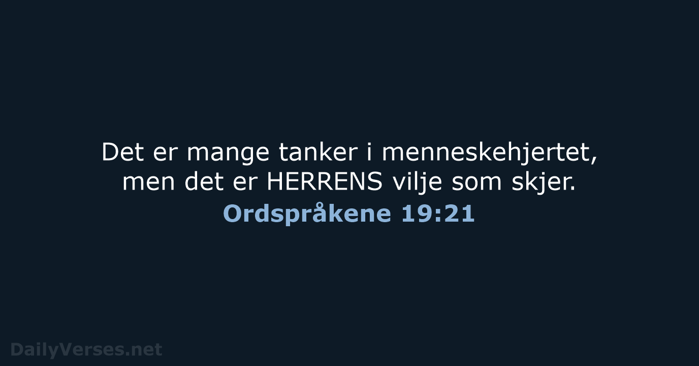 Ordspråkene 19:21 - B2024