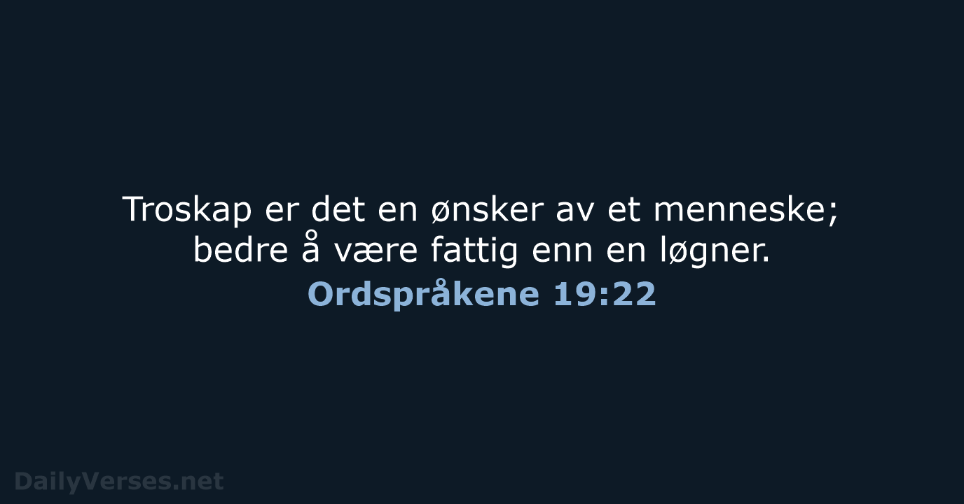 Ordspråkene 19:22 - B2024