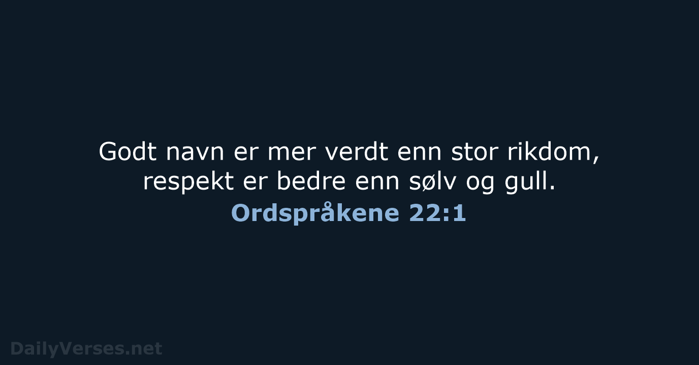 Ordspråkene 22:1 - B2024