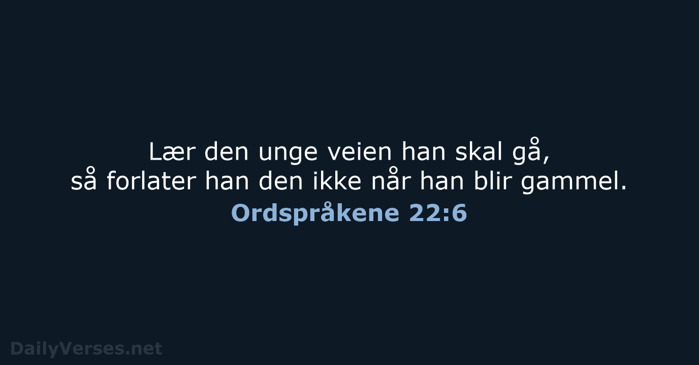 Ordspråkene 22:6 - B2024