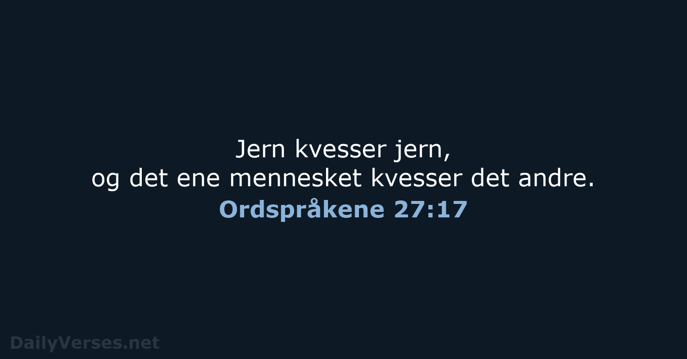 Ordspråkene 27:17 - B2024