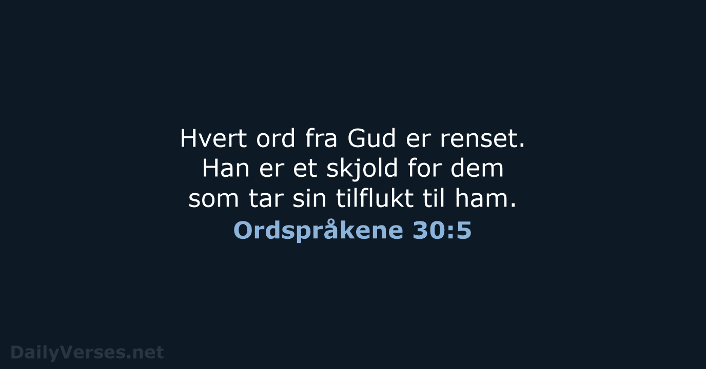 Ordspråkene 30:5 - B2024