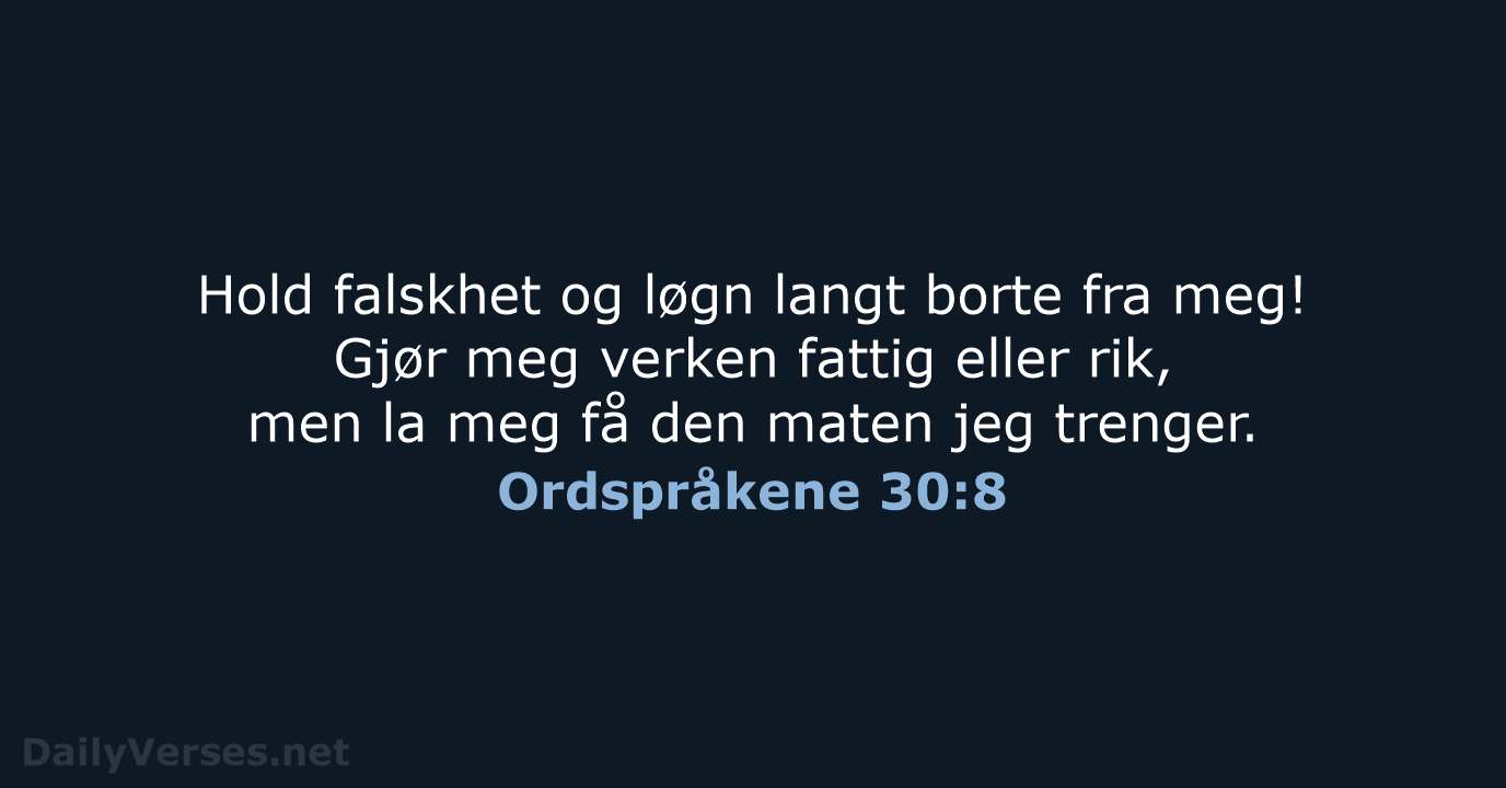 Ordspråkene 30:8 - B2024