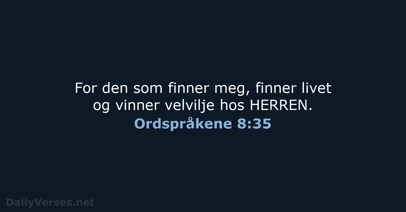 Ordspråkene 8:35 - B2024