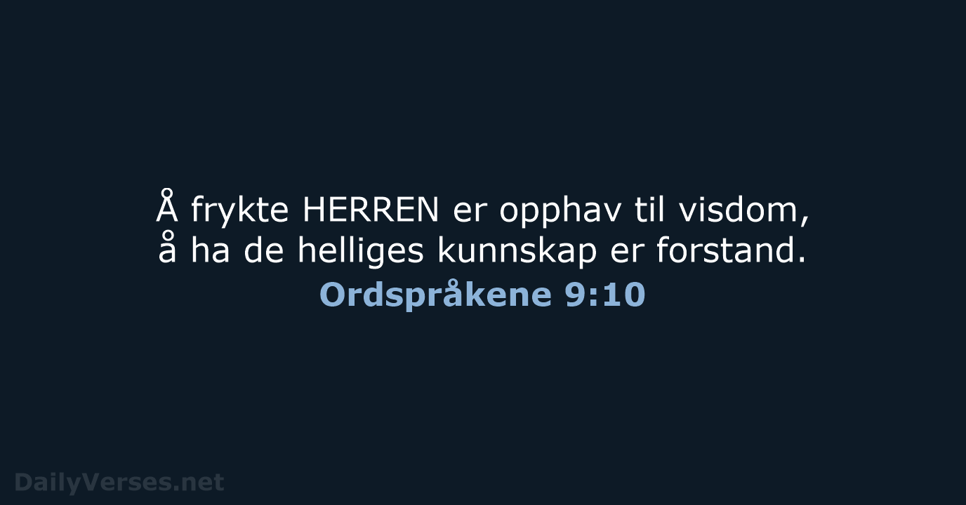 Ordspråkene 9:10 - B2024