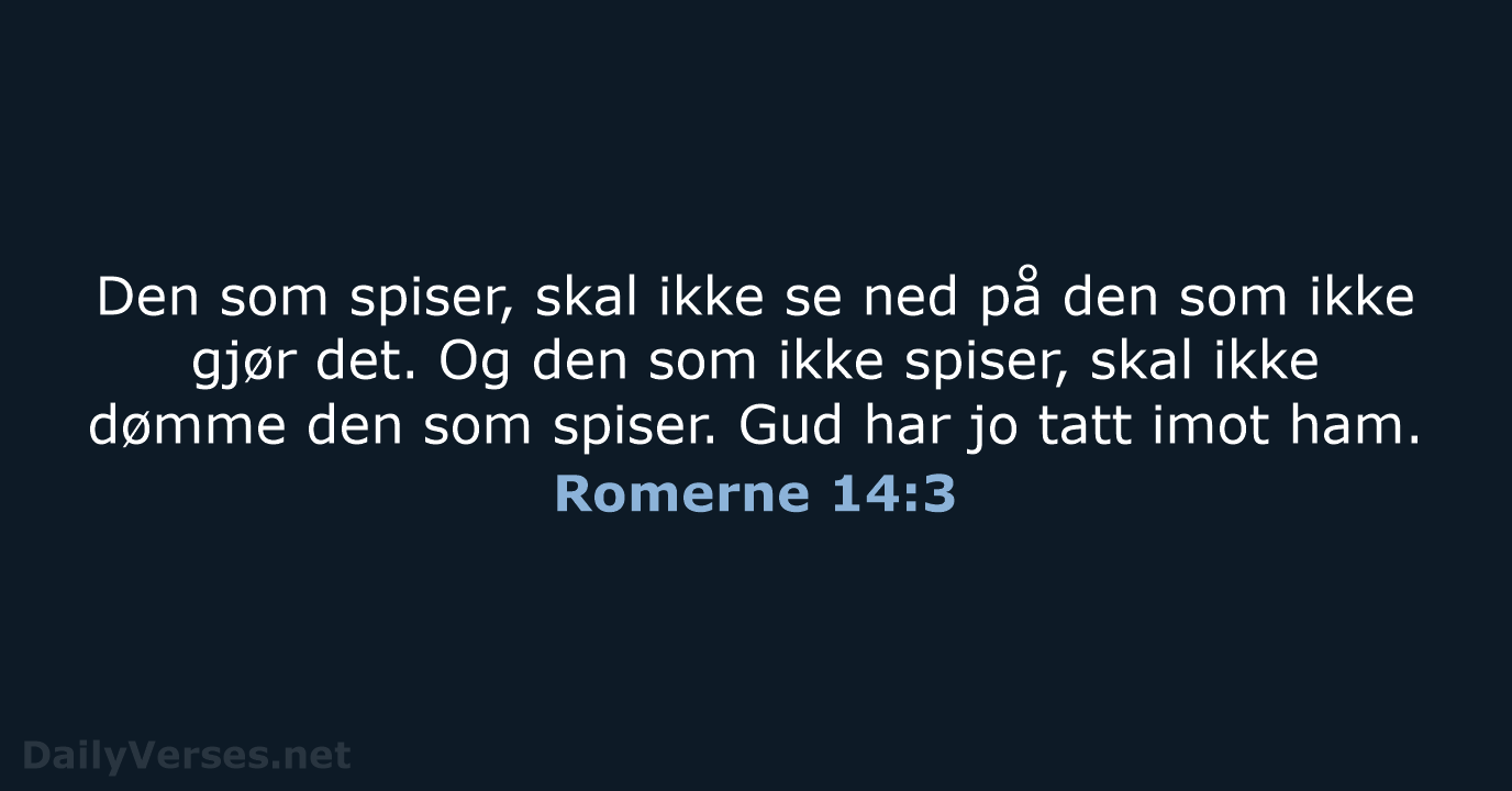 Romerne 14:3 - B2024